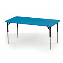 Aktivity Adjustable Table, 30" x 72", Rectangle, Blueberry with Black, 17"-25" High