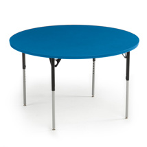 Aktivity Adjustable Table, 48", Round, Blueberry with Black, 17"-25" High