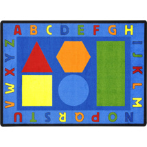 Alphabet Shapes Rug, 7'8" x 10'9", Rectangle, Primary