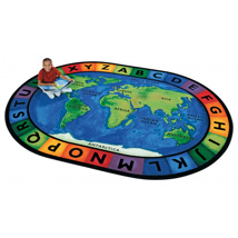 Circle Time Around World Rug, 8'3" x 11'8", Round
