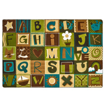 Toddler Alphabet Blocks Rug, 8' x 12', Rectangle