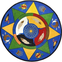 Medicine Wheel/7 Teachings Rug, 7'7", Round