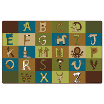 A To Z Animals Rug, 7'6" x 12', Rectangle, Natural