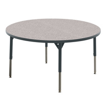 Aktivity Adjustable Table, 36", Round, Grey with Grey, 17"-25" High