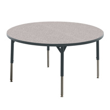 Aktivity Adjustable Table, 48", Round, Grey with Charcoal, 17"-25" High