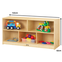 5-Compartment Mobile Storage, Solid Back, 24-1/2" High