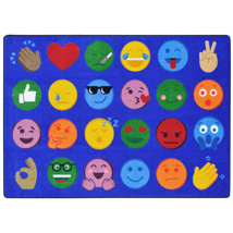 Emoji Expressions Rug, 7'8" x 10'9", Rectangle, Primary