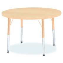 Berries Adjustable Table, 36", Round, Maple with Maple, 15"-24" High