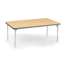 Aktivity Adjustable Table, 30" x 60", Rectangle, Maple with Grey, 22”-30” High