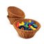 Round Plastic Woven Baskets, Set of 3