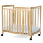 SafetyCraft Fixed-Side Compact Clearview Mobile Crib, Natural